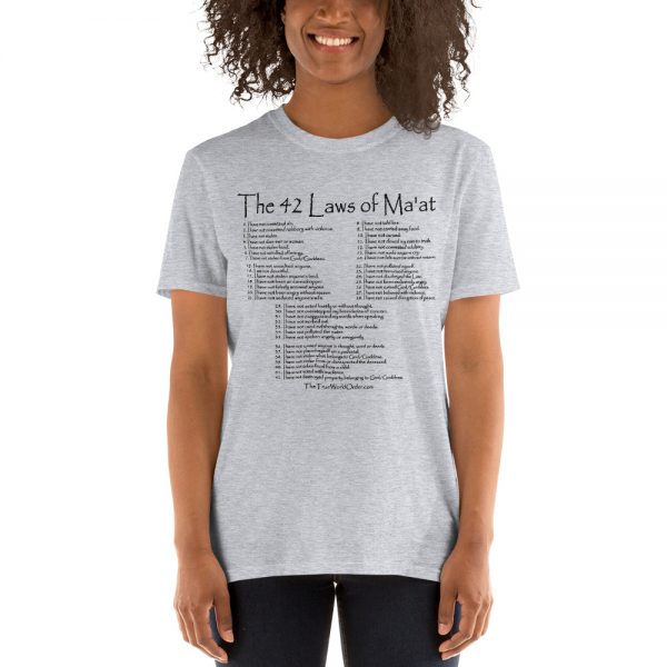 42 Laws of Ma'at Black Letters Front, Sport Grey