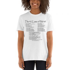 42 Laws of Maat Black Letters Front, White