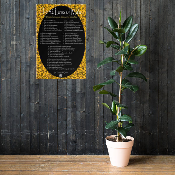 The True World Order "The 42 Laws of Ma'at Set In Stone" Poster, 24x36