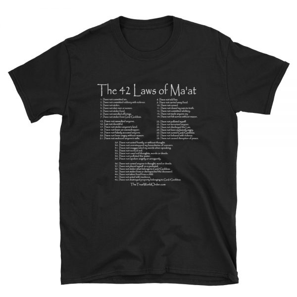 42 Laws of Maat White Papyrus Flat Black