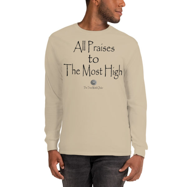 TTWO-All-Praises-to-The-Most-High_mockup_Front_Mens-2_Sand