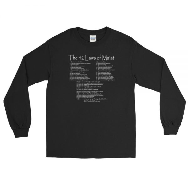 The True World Order The 42 Laws of Maat Men's Long Sleeve T-Shirt Flat Black