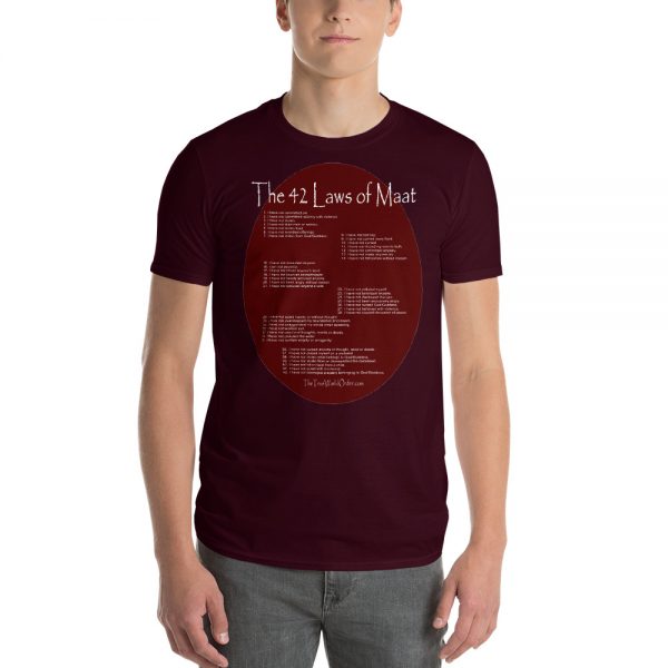 The True World Order "42 Laws of Ma'at" Short-Sleeve T-Shirt, Maroon