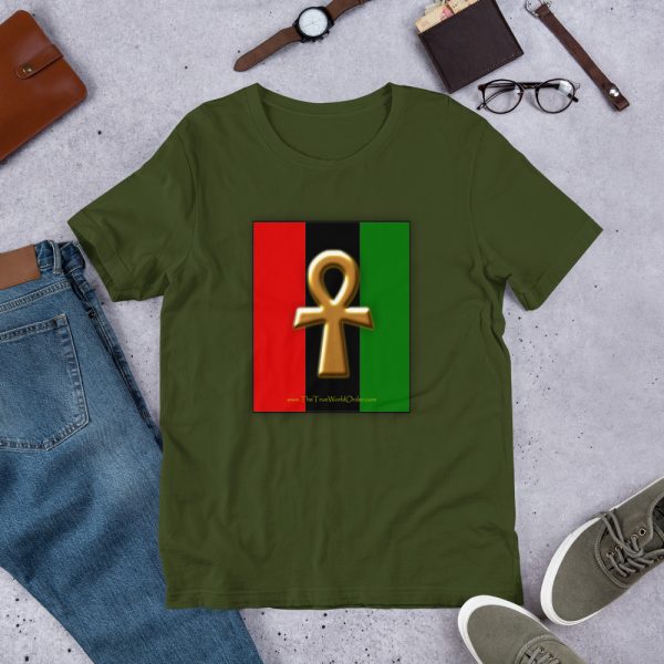 The True World Order Ankh Key of Life Short-Sleeve Unisex T-Shirt, Olive