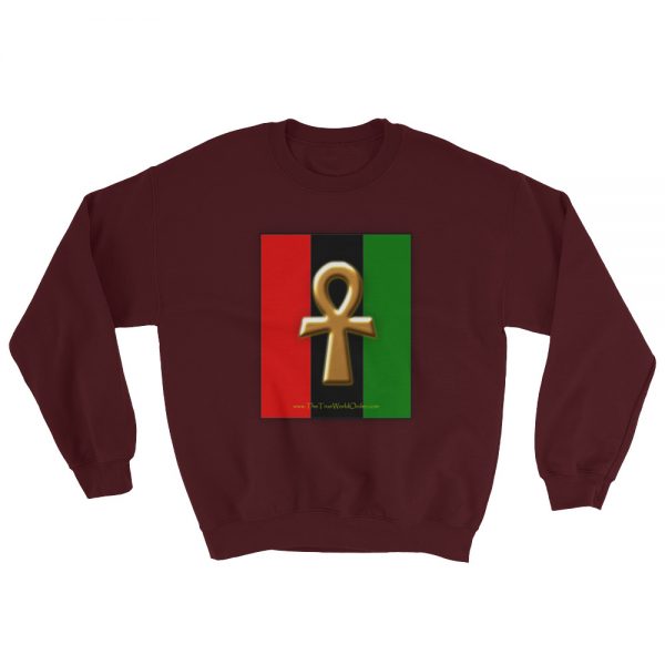 The True World Order "Ankh Key of Life" Sweatshirt, Unisex, Maroon