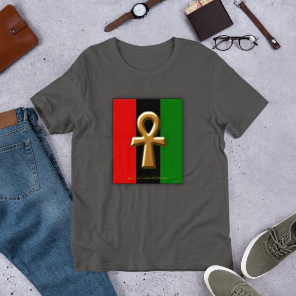 The True World Order Ankh Key of Life Short-Sleeve Unisex T-Shirt, Asphalt