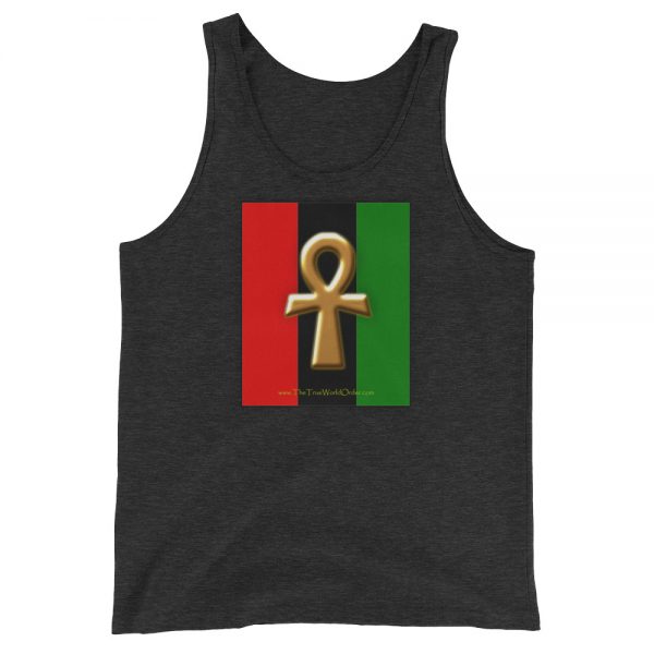 The True World Order “Ankh Key of Life” Unisex Tank Top, Charcoal-black Triblend