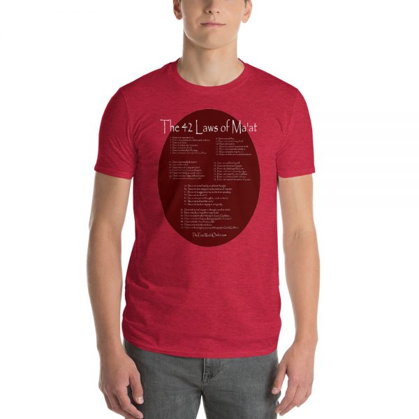 The True World Order "42 Laws of Ma'at" Short-Sleeve T-Shirt, Heather Red