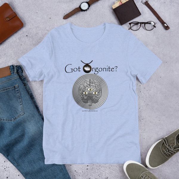 The True World Order “Got Orgonite?” Short-Sleeve Unisex T-Shirt, Heather Blue