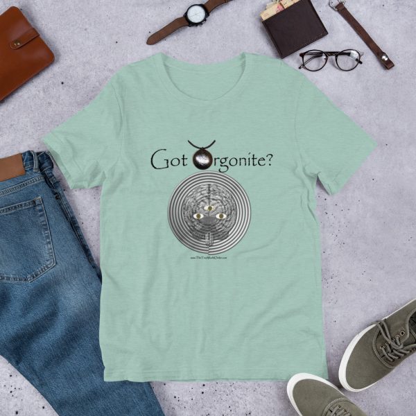 The True World Order “Got Orgonite?” Short-Sleeve Unisex T-Shirt, Heather Prism Dusty Blue