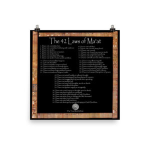 The True World Order “42 Laws of Ma’at Surrounded by Papyrus of Ani” Photo Paper Poster, 18x18