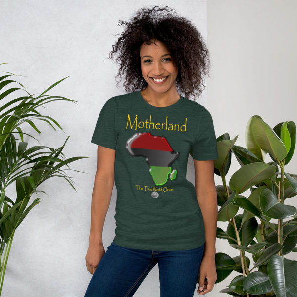 The True World Order “Africa, Motherland” Short-Sleeve Unisex T-Shirt, Heather Forest