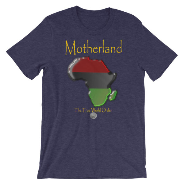 The True World Order “Africa, Motherland” Short-Sleeve Unisex T-Shirt, Heather Midnight Navy