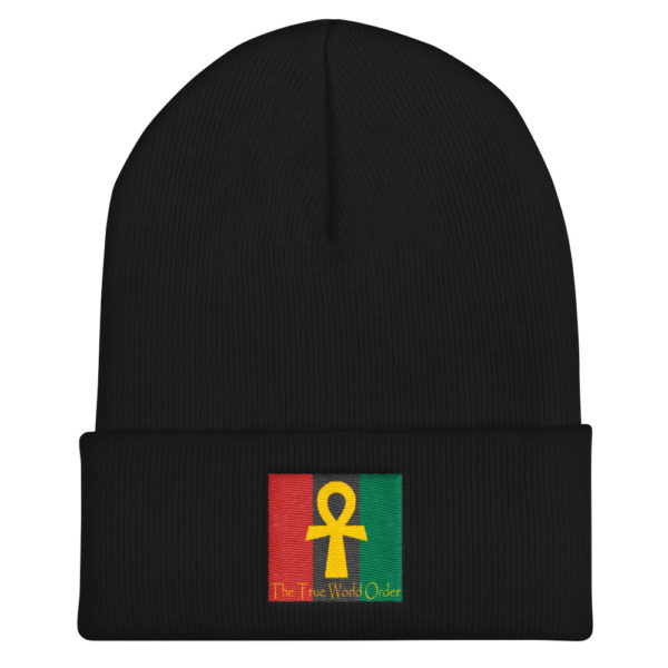 The True World Order "Ankh Key of Life" Cuffed Beanie, Black