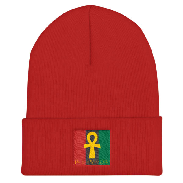 The True World Order "Ankh Key of Life" Cuffed Beanie, Red