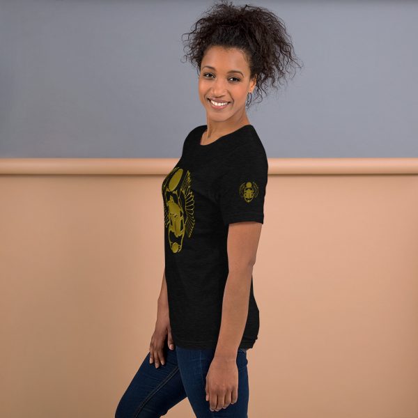 The True World Order "Gold Winged Scarab" Short-Sleeve Unisex T-Shirt, Dark Grey Heather