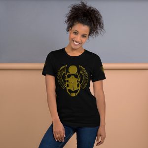 The True World Order "Gold Winged Scarab" Short-Sleeve Unisex T-Shirt, Black