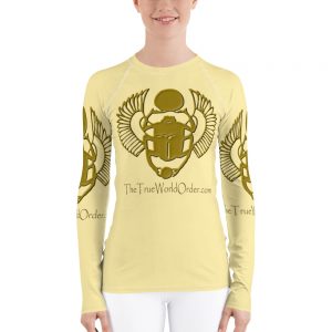 TTWO “Golden Winged Scarab” Women’s Rash Guard, Solid Cream