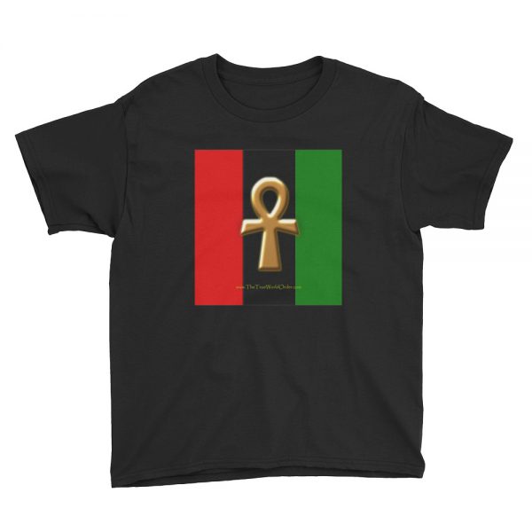 The True World Order “Ankh Key of Life” Youth Short Sleeve T-Shirt, Black