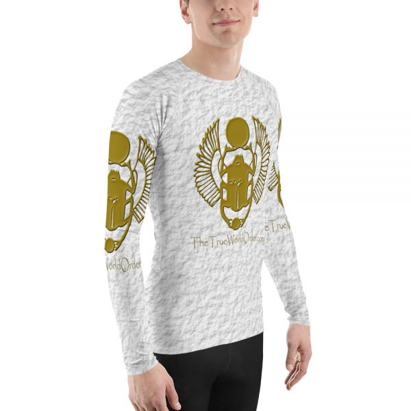 TTWO “Golden Winged Scarab” Men’s Rash Guard, Crinkled White