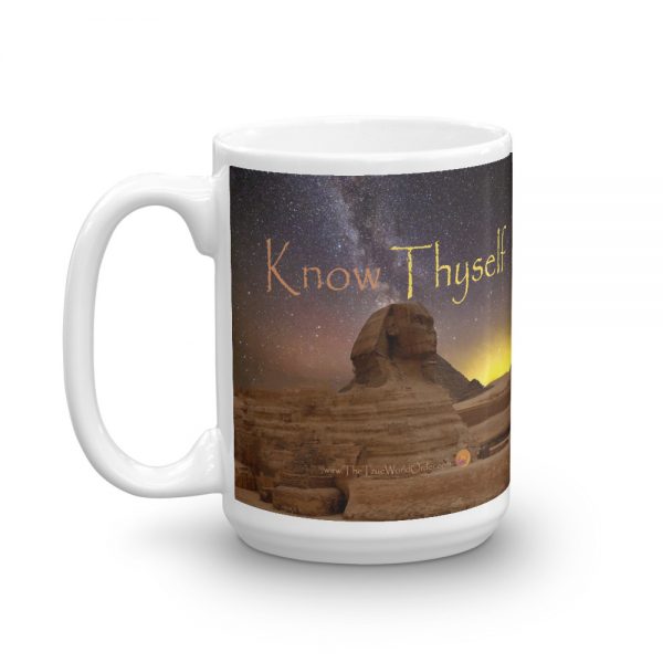 The True World Order “Sphinx, Know Thyself” Mug, 15 oz.