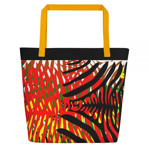 The True world Order "African Colors Zebra Print" Beach Bag,Yellow, Front