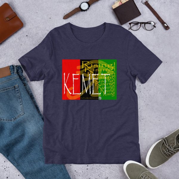 The True World Order "Kemet Rising" Short-Sleeve Unisex T-Shirt, Heather Midnight Navy