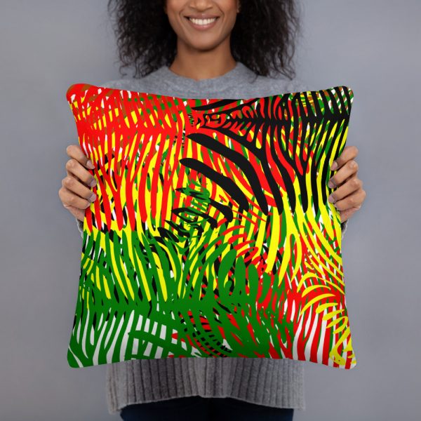 The True World Order “African Colors Zebra Print” Basic Pillow, 18"x18"