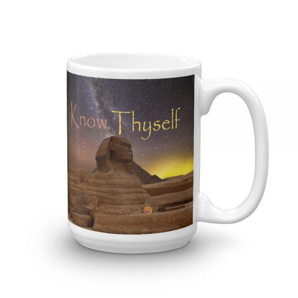 The True World Order “Sphinx, Know Thyself” Mug, 15 oz.