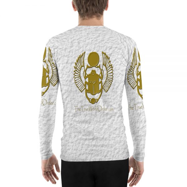 TTWO “Golden Winged Scarab” Men’s Rash Guard, Crinkled White