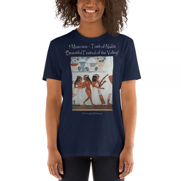 TTWO "3 Musicians, Tomb of Nakht" Short-Sleeve Unisex T-Shirt, Navy