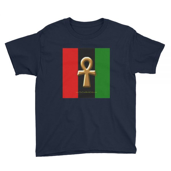 The True World Order “Ankh Key of Life” Youth Short Sleeve T-Shirt, Navy