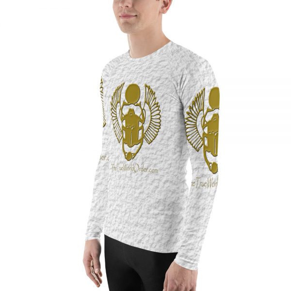 TTWO “Golden Winged Scarab” Men’s Rash Guard, Crinkled White