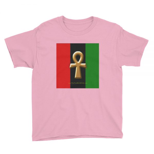 The True World Order “Ankh Key of Life” Youth Short Sleeve T-Shirt, CharityPink