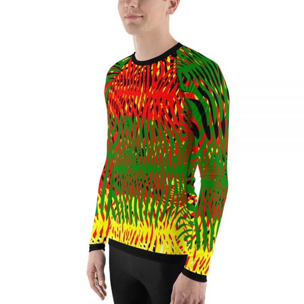 TTWO-African-Colors-Zebra-Print-Mens-Rash-Guard_mockup_Left_On-Model