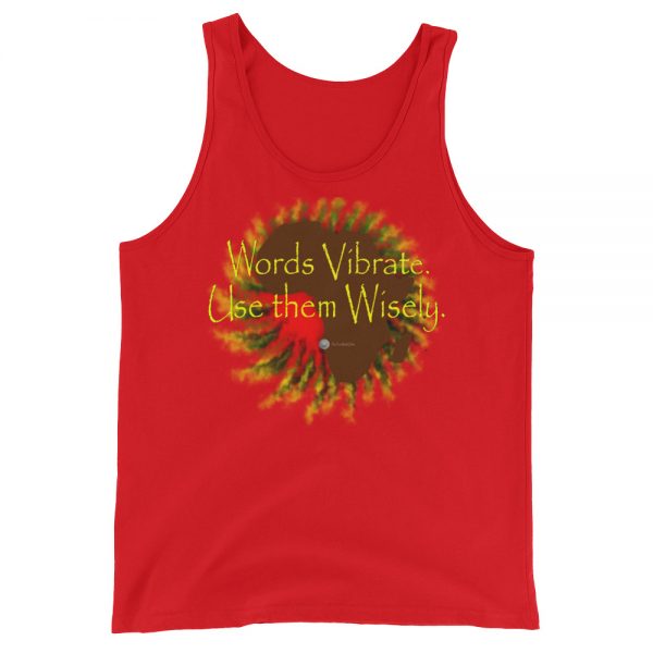 The True World Order "Words Vibrate, Use Them Wisely, Africa" Unisex Jersey Tank with Tear Away Label, Red