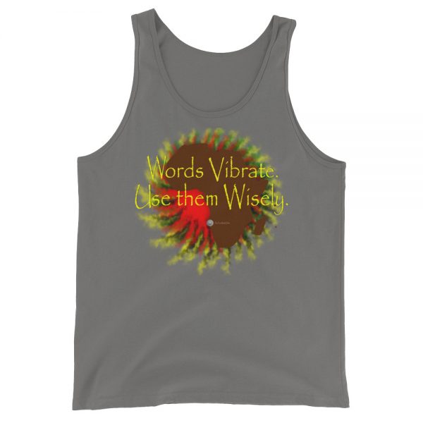 The True World Order "Words Vibrate, Use Them Wisely, Africa" Unisex Jersey Tank with Tear Away Label, Asphalt