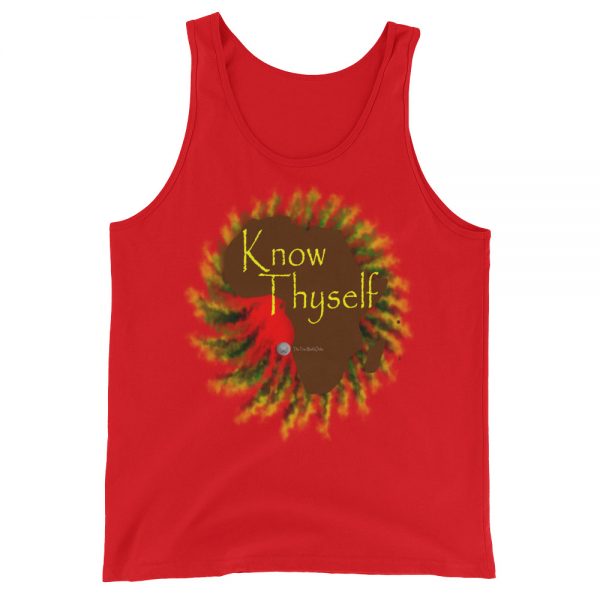 The True World Order "Know Thyself, Africa" Unisex Jersey Tank with Tear Away Label, Red