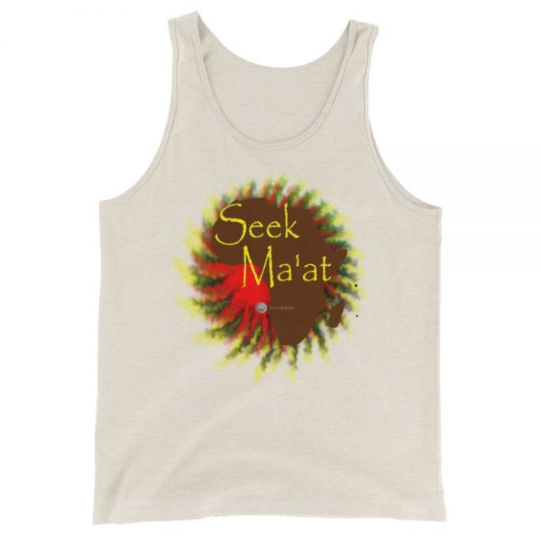 The True World Order "Seek Ma'at, Africa" Unisex Jersey Tank with Tear Away Label, Oatmeal Triblend