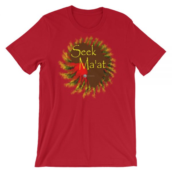 The True World Order "Seek Ma'at, Africa" Unisex Short Sleeve Jersey T-Shirt with Tear Away Label, Red