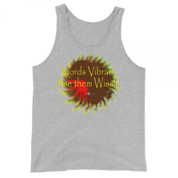 The True World Order "Words Vibrate, Use Them Wisely, Africa" Unisex Jersey Tank with Tear Away Label, Athletic Heather