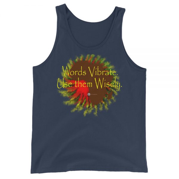 The True World Order "Words Vibrate, Use Them Wisely, Africa" Unisex Jersey Tank with Tear Away Label, Navy