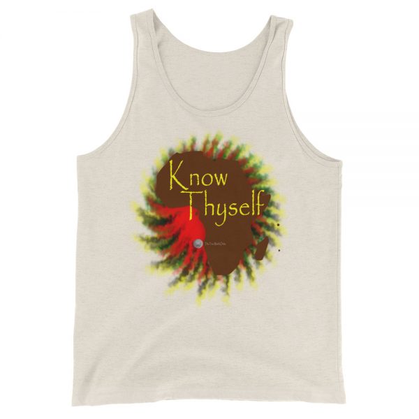 The True World Order "Know Thyself, Africa" Unisex Jersey Tank with Tear Away Label, Oatmeal Triblend