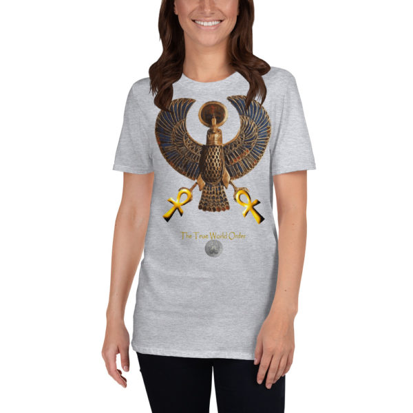 The True World Order "Heru and Two Golden Ankhs" Short-Sleeve Unisex T-Shirt, Sport Grey