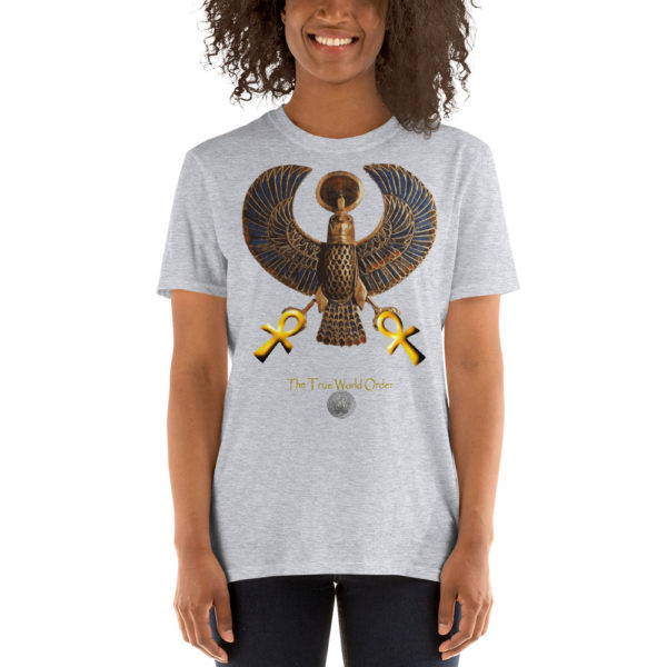 The True World Order "Heru and Two Golden Ankhs" Short-Sleeve Unisex T-Shirt, Sport Grey