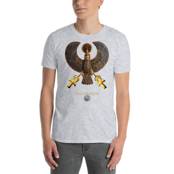 The True World Order "Heru and Two Golden Ankhs" Short-Sleeve Unisex T-Shirt, Sport Grey