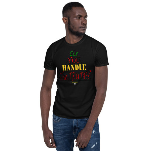 The True World Order "Can You Handle the Truth?" Short-Sleeve Unisex T-Shirt, Front Men's Black