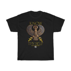 The True World Order "Heru, 2 Ankhs, Know ThySelf, 42 Laws of Ma'at" Short-Sleeve Unisex T-Shirt, Black, Front