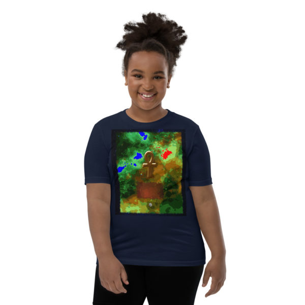 The True World Order “Ankh, Galaxy and Golden Ratio” Youth Short Sleeve T-Shirt, Navy