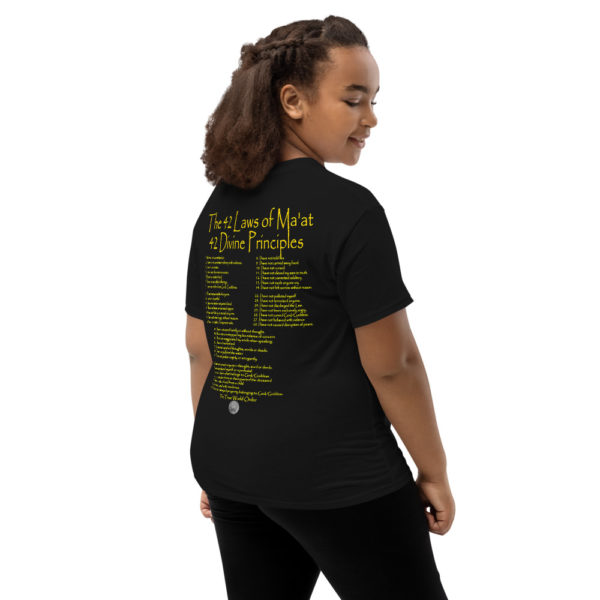 The True World Order Ankh, Know Thy Self, 42 Laws of Ma'at Short-Sleeve Girl, Right